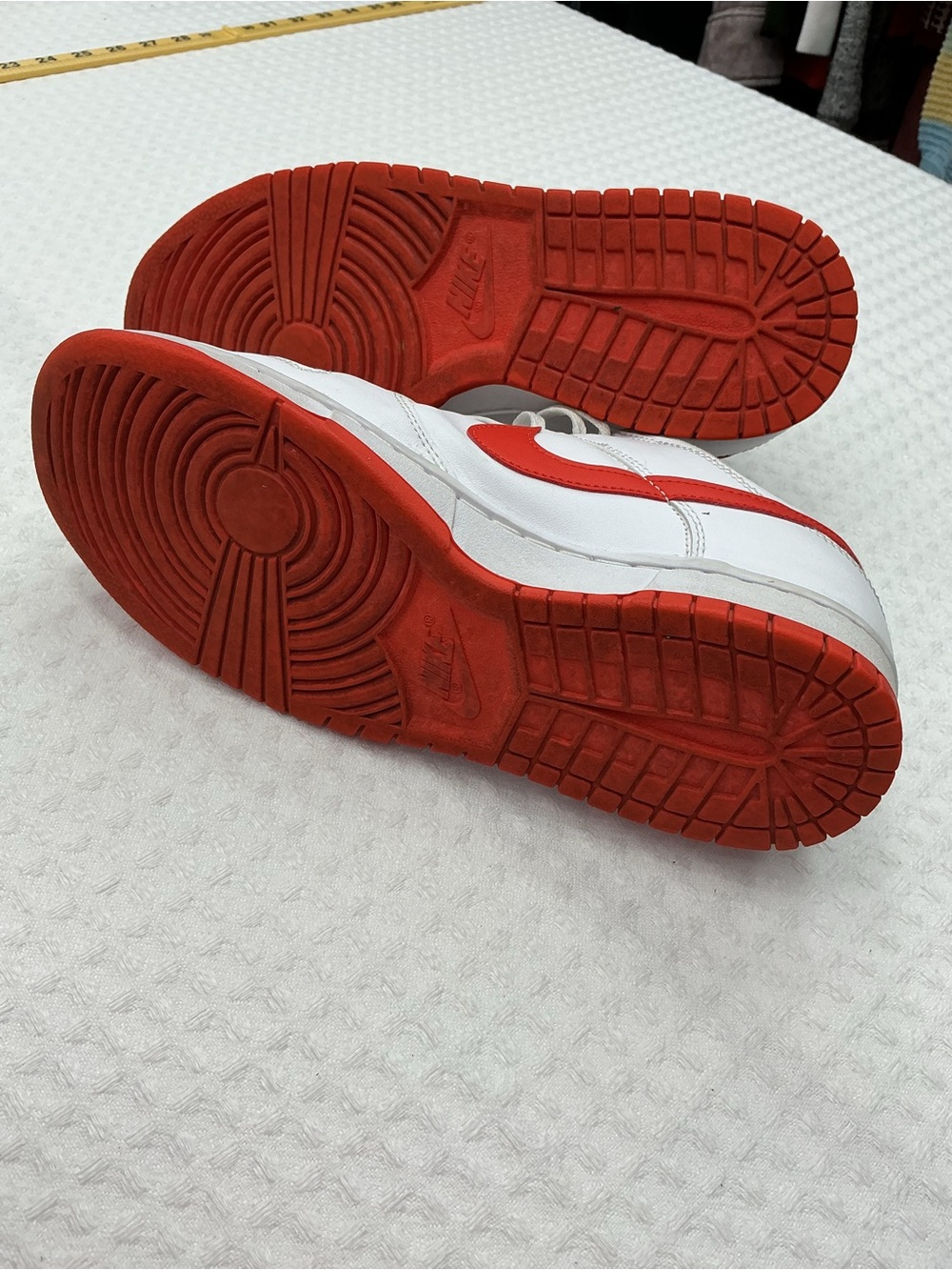Nike White and Red Low-Top Athletic Sneakers - Picture 13 of 15